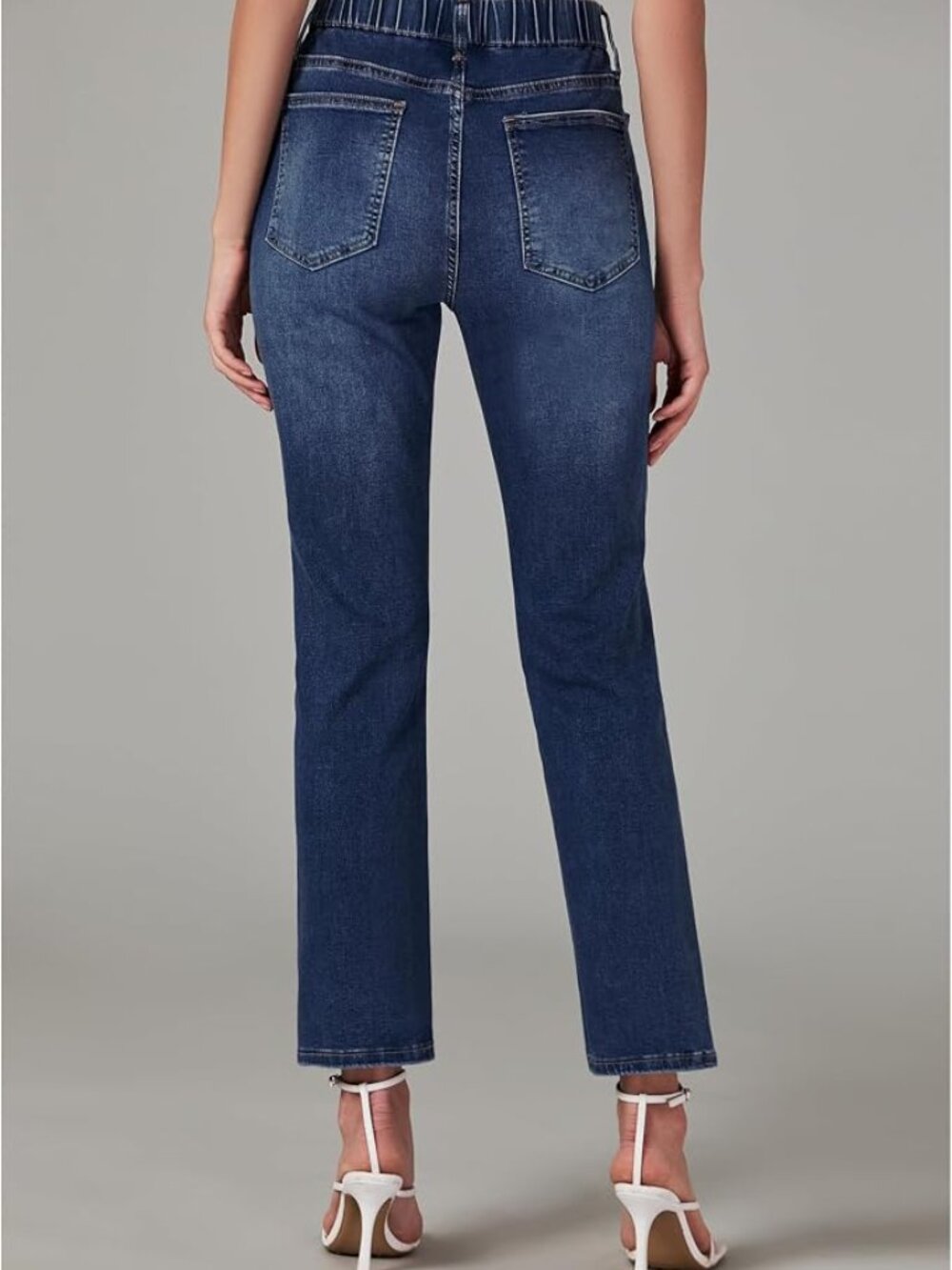 ๐๐ NWT GRAPENT High Waisted Kick Crop Mom Jeans | Medium (8โ10) | Dark Blue - Picture 2 of 5